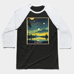 Parana Brazil Starry Night Vintage Tourism Travel Poster Baseball T-Shirt